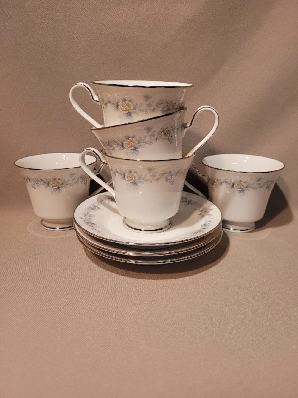 Noritake Behold 7269 (Lot of) 3 Cup & Saucer Sets 2 Extra Cups
